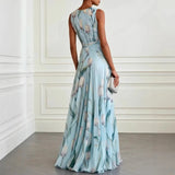 Robe Longue Fleurie à Col V