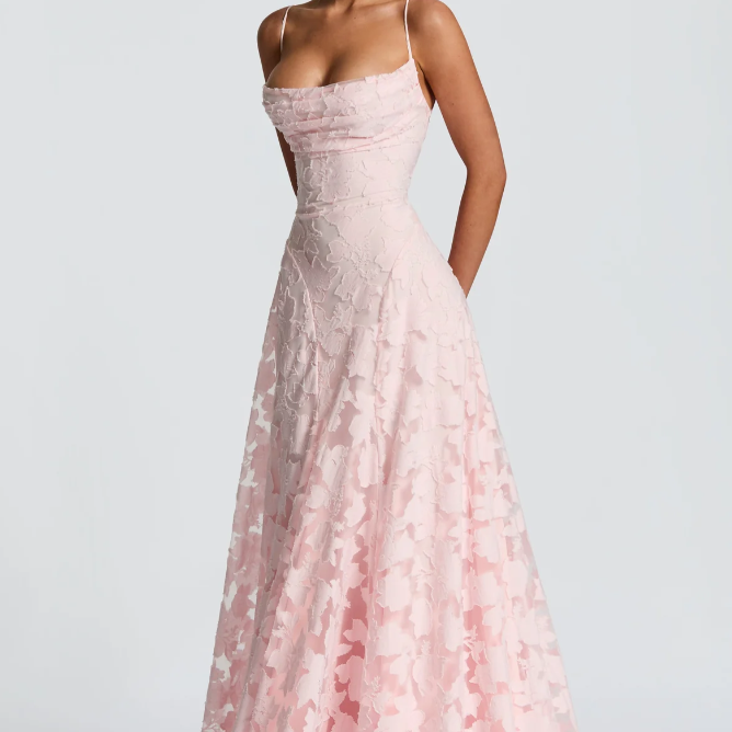 Robe Longue Bustier en Dentelle