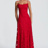 Robe Longue Bustier en Dentelle