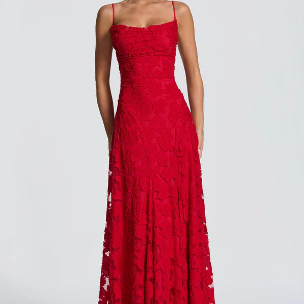 Robe Longue Bustier en Dentelle