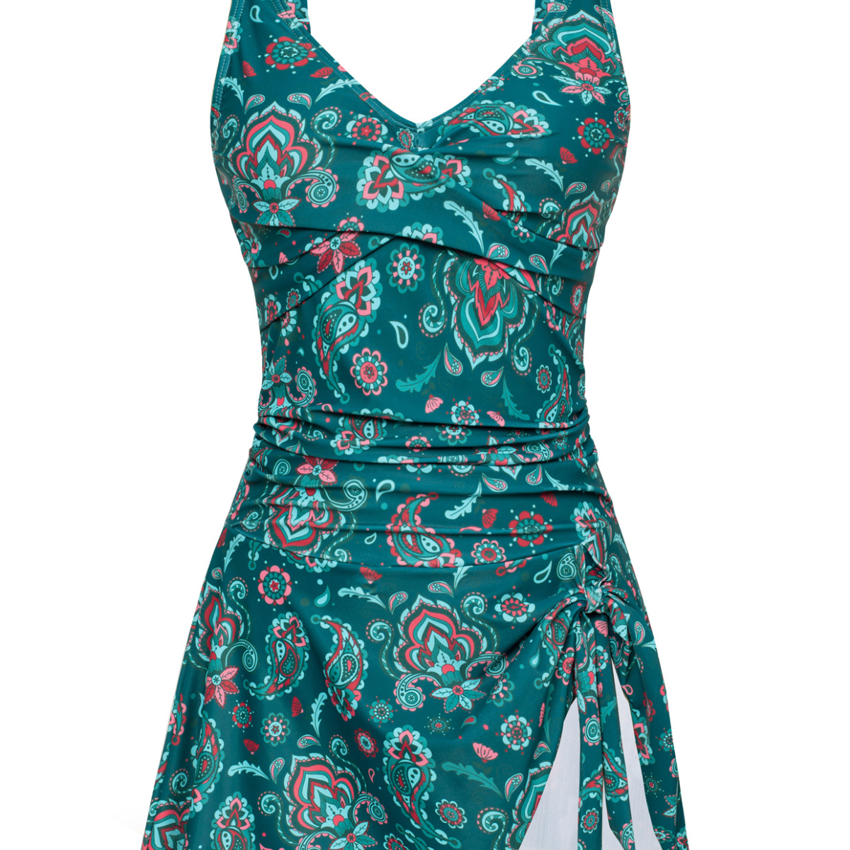 Maillot de Bain Femme Une Pièce avec Jupe Intégrée