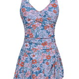 Maillot de Bain Femme Une Pièce avec Jupe Intégrée