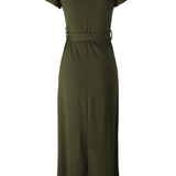 Robe Midi Drapée à Fente Latérale