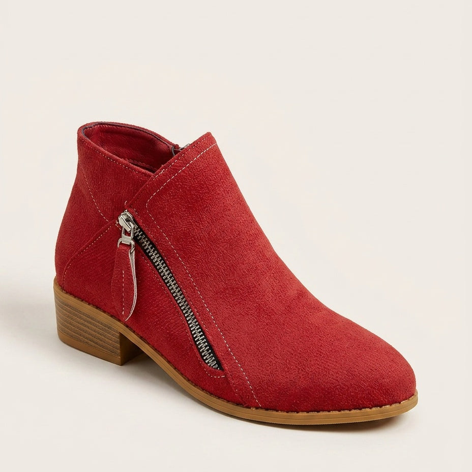 Bottines femme à zip latéral et semelle rembourrée