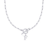 Collier maille trombone avec pendentif initiale