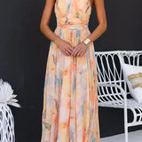 Robe Longue Fleurie Sans Manches