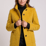 Manteau Tailleur Col Montant Hiver En Laine Classique Marron Femme