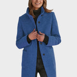 Manteau Tailleur Col Montant Hiver En Laine Classique Marron Femme