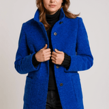 Manteau Tailleur Col Montant Hiver En Laine Classique Marron Femme