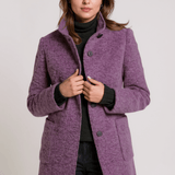 Manteau Tailleur Col Montant Hiver En Laine Classique Marron Femme