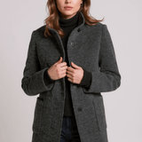 Manteau Tailleur Col Montant Hiver En Laine Classique Marron Femme