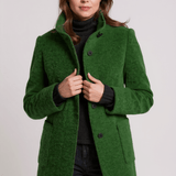 Manteau Tailleur Col Montant Hiver En Laine Classique Marron Femme