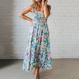 Robe Midi Fleurie à Bretelles