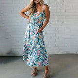 Robe Midi Fleurie à Bretelles