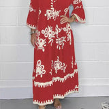 Robe Longue Imprimée à Col V