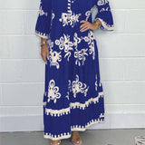 Robe Longue Imprimée à Col V