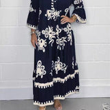 Robe Longue Imprimée à Col V