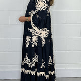 Robe Longue Imprimée à Col V