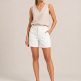 Short femme taille basse à jambe droite stretch