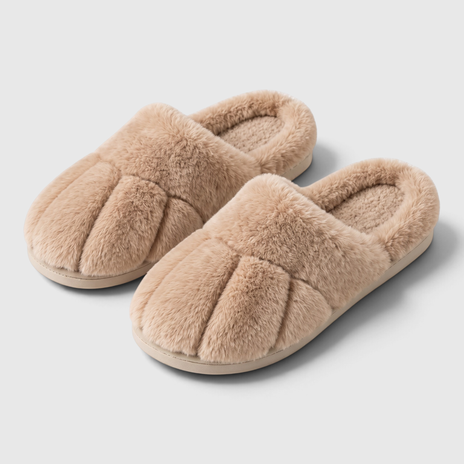 Pantoufles mules femme en fausse fourrure patte de chat