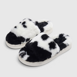 Chaussons femme en fausse fourrure à semelle plateforme