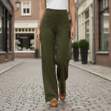 Sophie | Pantalon Taille Haute Extensible pour Femme – Poches Latérales Chic