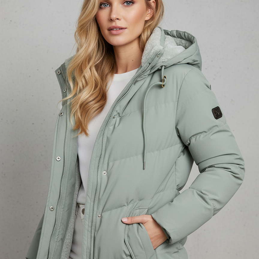 Doudoune Femme Mi-Longue à Capuche – Manteau Hiver Chaud