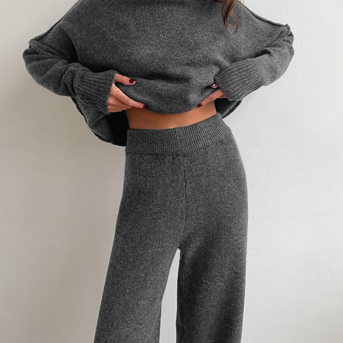 Ensemble Maille Oversize Pull et Pantalon Large Confort Chic