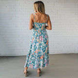Robe Longue Femme Fleurie à Bretelles Fines