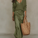 Robe Midi Femme Cache-Cœur Sans Manches