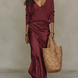 Robe Midi Femme Cache-Cœur Sans Manches