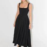 Robe Midi à Bretelles Évasée