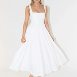 Robe Midi à Bretelles Évasée