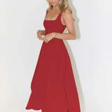 Robe Midi à Bretelles Évasée
