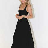 Robe Midi à Bretelles Évasée
