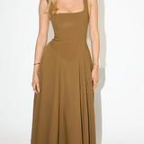Robe Midi à Bretelles Évasée