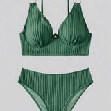 Bikini Femme Côtelé à Col V