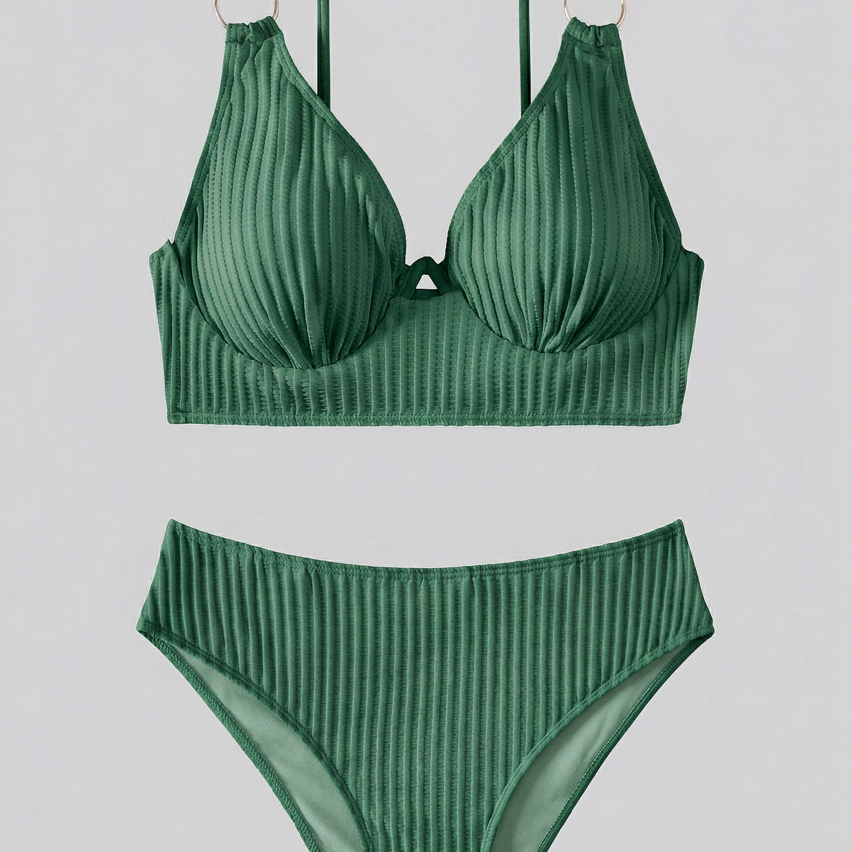 Bikini Femme Côtelé à Col V