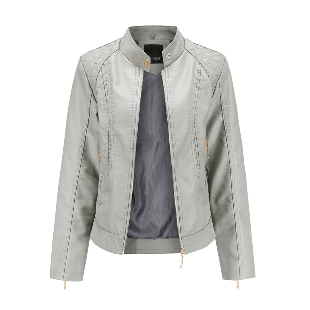Veste Femme Simili Cuir Élégante Style Biker