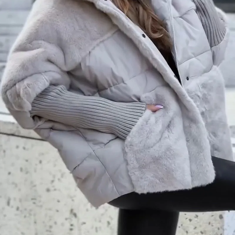 Doudoune Femme Doublée Fausse Fourrure – Veste Hiver Tendance