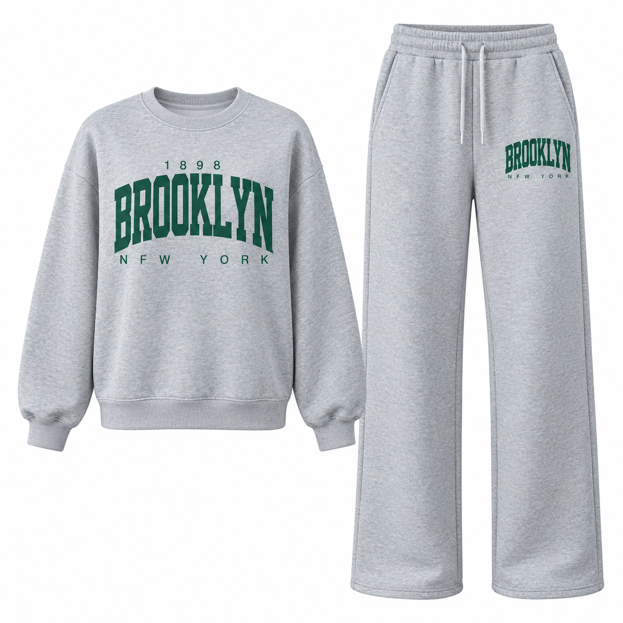 Ensemble de survêtement vintage Brooklyn – Sweatshirt surdimensionné & Joggers à jambes larges