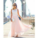 Robe Longue en Dentelle avec Jupe Fluide