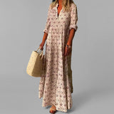 Robe Longue Fleurie à Col V