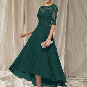 Robe Femme Élégante Mi-Longue – Robe Soirée Dentelle