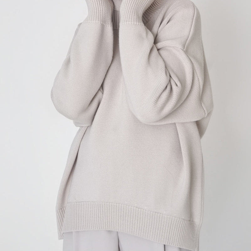 Pull Oversize Col Montant Maille Douce Confort Minimaliste