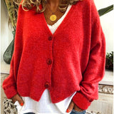 Cardigan Femme Boutonné Col V Décontracté