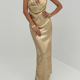 Robe Longue Pailletée Dos Nu Élégance Glamour