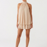 Robe Courte Dos Nu à Col Noué