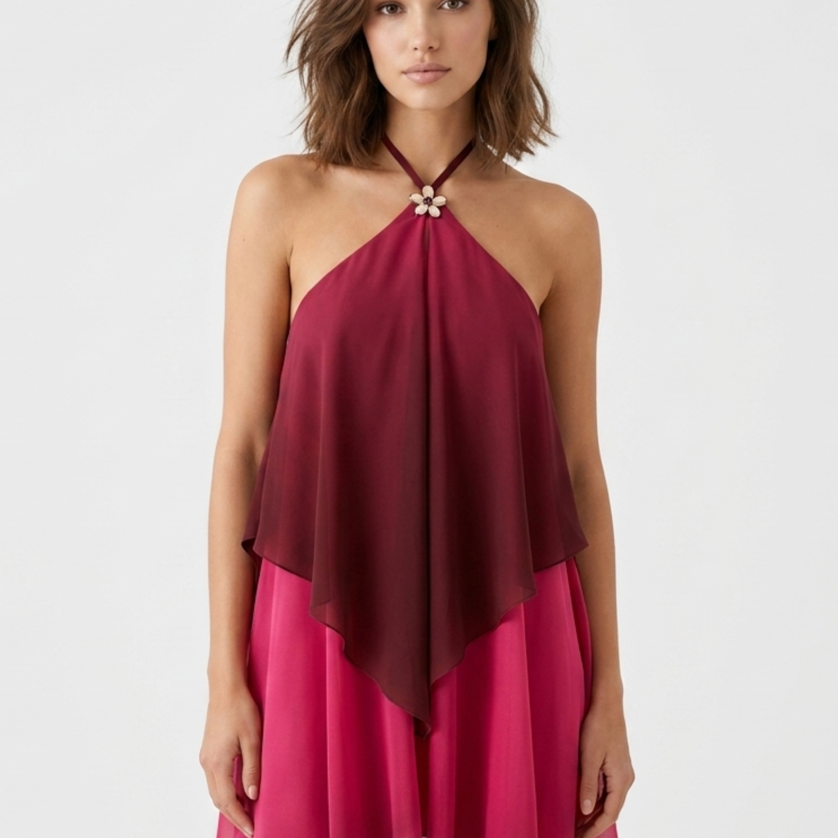 Robe Courte Dégradée à Dos Nu
