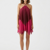 Robe Courte Dégradée à Dos Nu